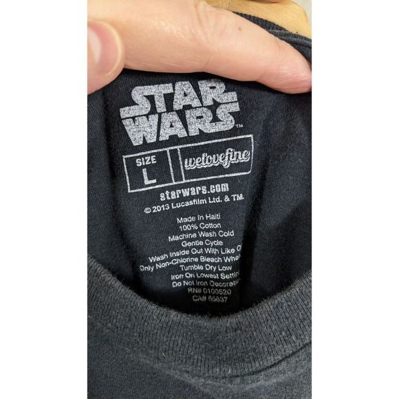 Polish Starwars Exploding Darth Vader Black T-shirt Size Large - Faded Wear - Picture 6 of 9